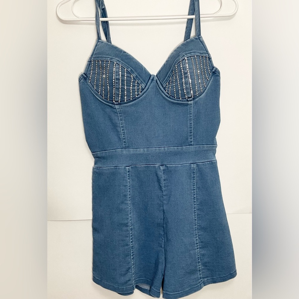 Haute Monde Denim Romper size M